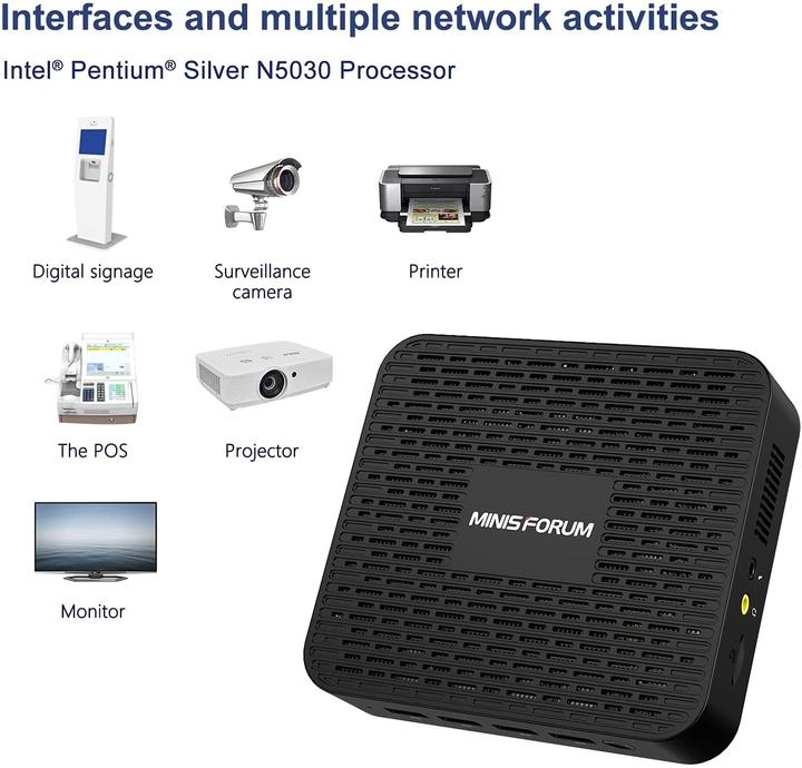 Immagine prodotto Minisforum Mini PC GK50-256GB (Intel Celeron J4125, 8 GB, 256 GB, UHD Graphics 600, Grafica Intel UHD)