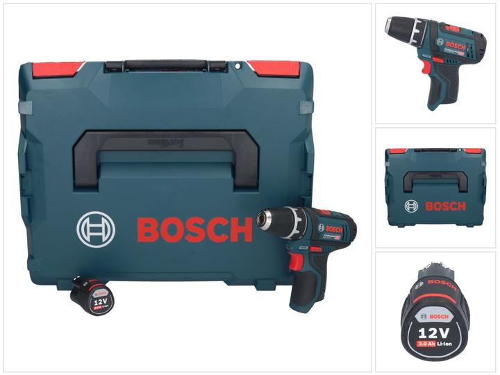 Productafbeelding Bosch Professional Bosch GSR 12V-15 Professionele accuboormachine + 1x accu 3.0Ah + L-Boxx - zonder oplader (Oplaadbare batterij)