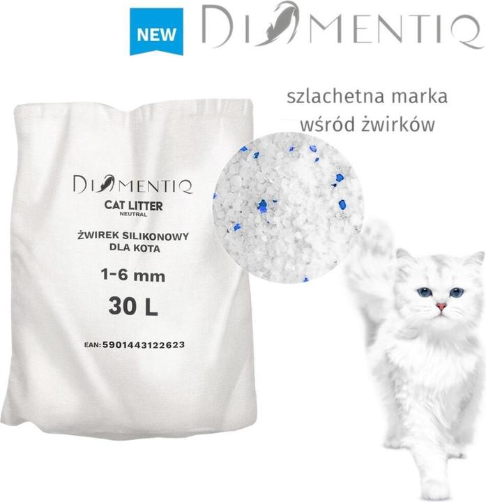 Immagine prodotto Diamentiq Neutro - Lettiera per gatti - 30 litri (Antibatterico, Assorbimento rapido, Non agglomerante, Non spolverare, 28 kg)