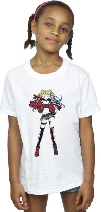 Produktbild Harley Quinn Mädchen TShirt aus Baumwolle in stehender Pose (140, 146)