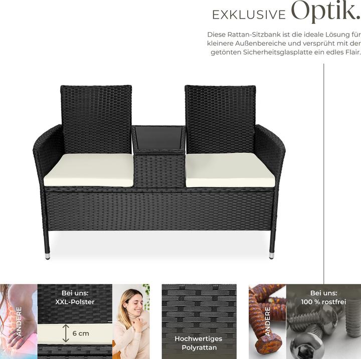 Image du produit tectake Banc de jardin en rotin
