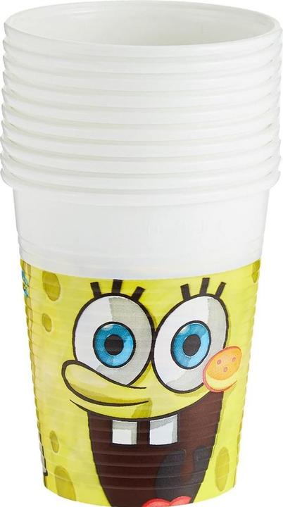 Actual product image Spongebob Squarepants Plastic Face 200ml Party Cup (Pack of 10) (10 x)