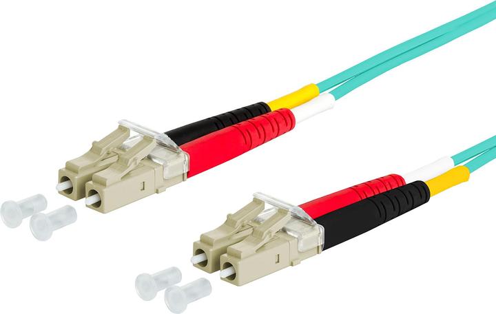Actual product image Metz Connect 151J1JOJO30E OpDAT patch cable OM3 LC-D/LC-D MM 3m aqua I-V(ZN)H 50/125 (S/FTP, CAT6, 3 m)