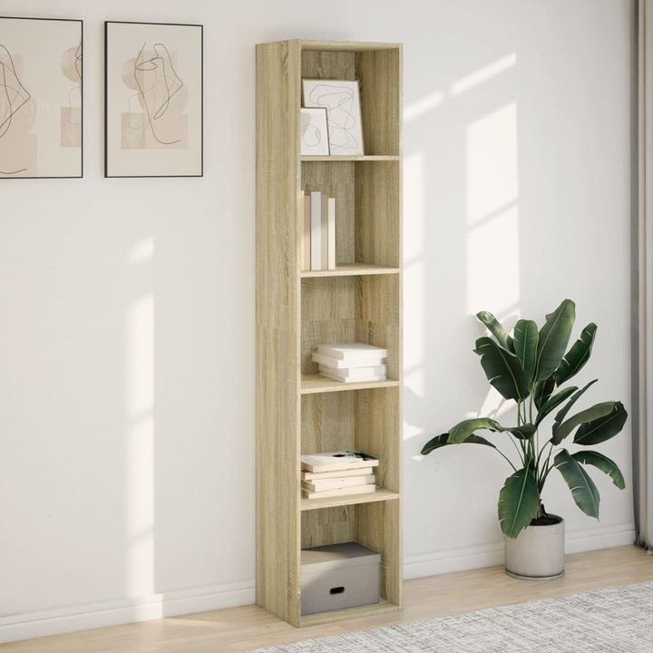 Actual product image VidaXL Bücherregal Regal Standregal Büroregal Aufbewahrungsregal Sonoma-Eiche (40 x 30 x 189 cm)