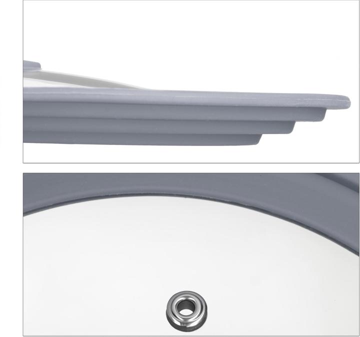 Actual product image Relaxdays Universal Saucepan Lid, Silicone Rim & Air Vent (24 cm, Glass)