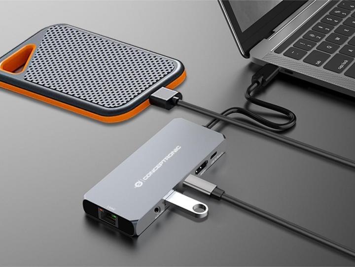Produktbild Conceptronic Dock USB-C->HDMI,2.5GbE,USBC/3.0,100WPD0.18m gr (USB-C, 1 Ports)