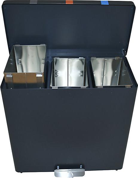 Actual product image ReinigungsBerater Waste separation system RecycloKick 3 waste separator 3 x 34 L graphite with three inner bins, (102 l)