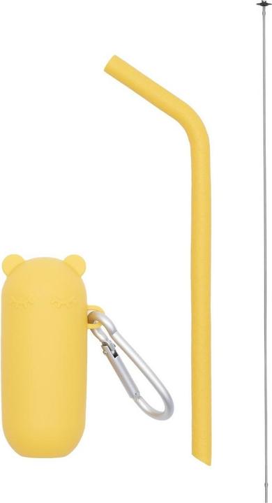 Produktbild We Might Be Tiny Keepie "Bear" & Bendie Straw Trinkhalm, yellow (1 x)