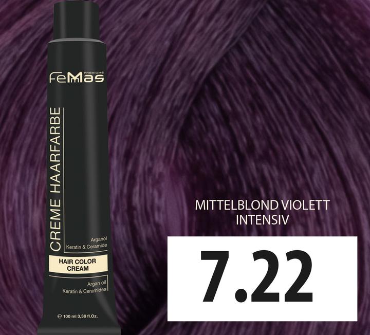 Actual product image FemMas 7.22) Hair Color Medium Blonde Violet Intensıv 100ml