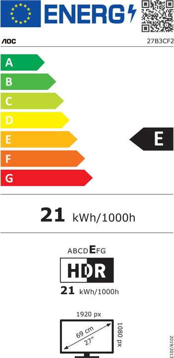Energie-Label AOC 27B3CF2 (1920 x 1080 Pixel, 27")
