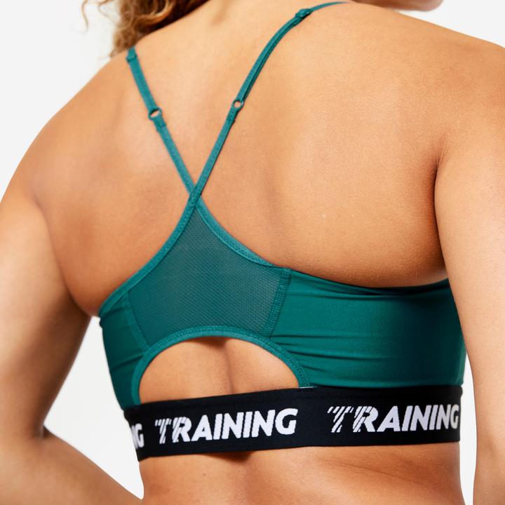 Image du produit Decathlon Soutien-gorge de sport Bustier Femme fines bretelles croisées - turquoise (M)