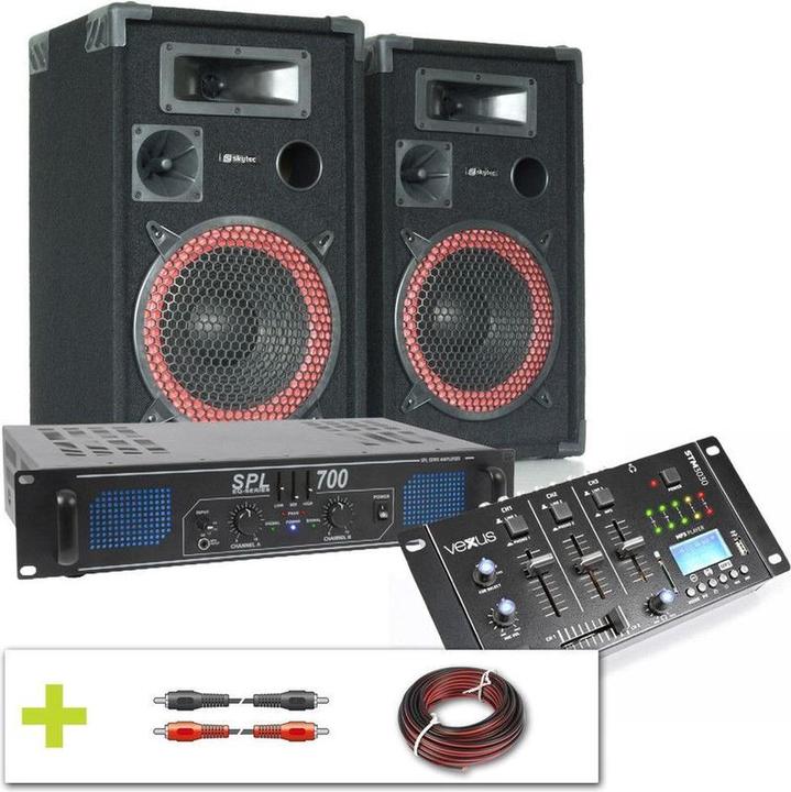 Actual product image Complete 700W DJ set met Bluetooth