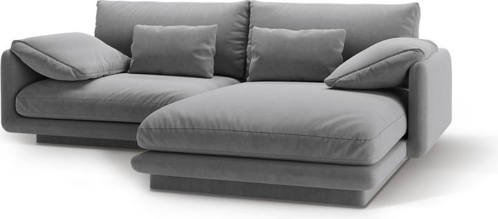 Image du produit Micadoni Canapé D'Angle Droit Velours, "Torino", 3 Places, 220x170x83 Fabriqué en Europe (Canapé d'angle)
