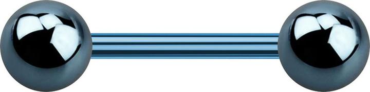 Star Piercing Barbell hellblau mit zwei Kugeln (ohne Messing, Titan G23)