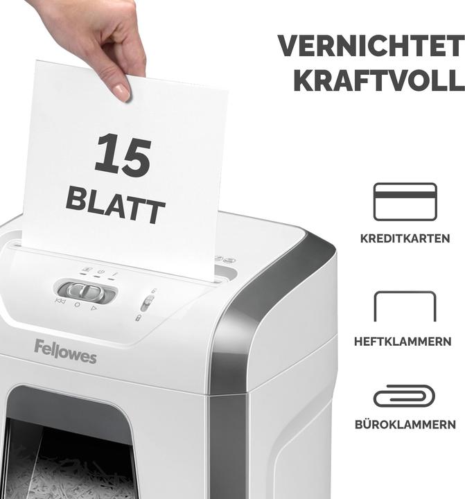 Immagine prodotto Fellowes Trituratore 15C bianco (Taglio delle particelle)
