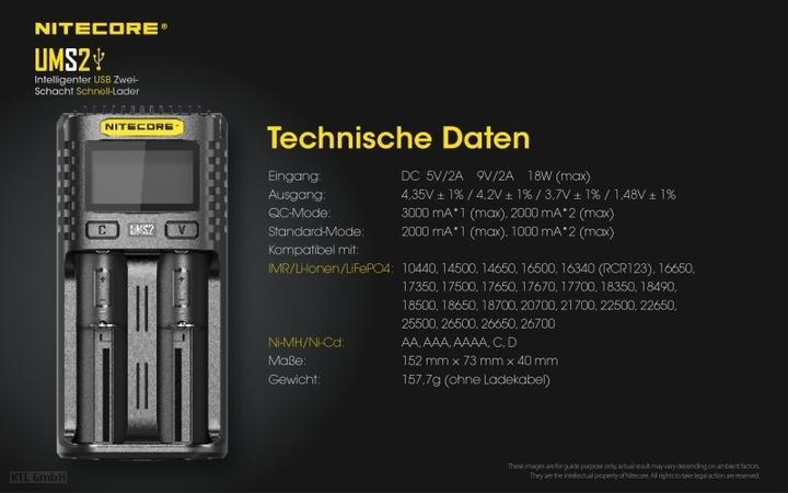 Produktbild Nitecore UMS2 (1 Stk., AAA, AA, Ladegerät ohne Akku)