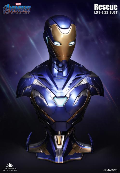 Actual product image Queen Studios Marvel's Avengers "Iron Man MK49 - Rescue Suit" 1/1 Lifesize Bust