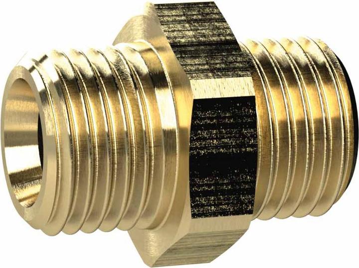 Actual product image Riegler MS2521818 Double threaded nipple, brass CW614N, SW 14, G 1/8" x G 1/8"