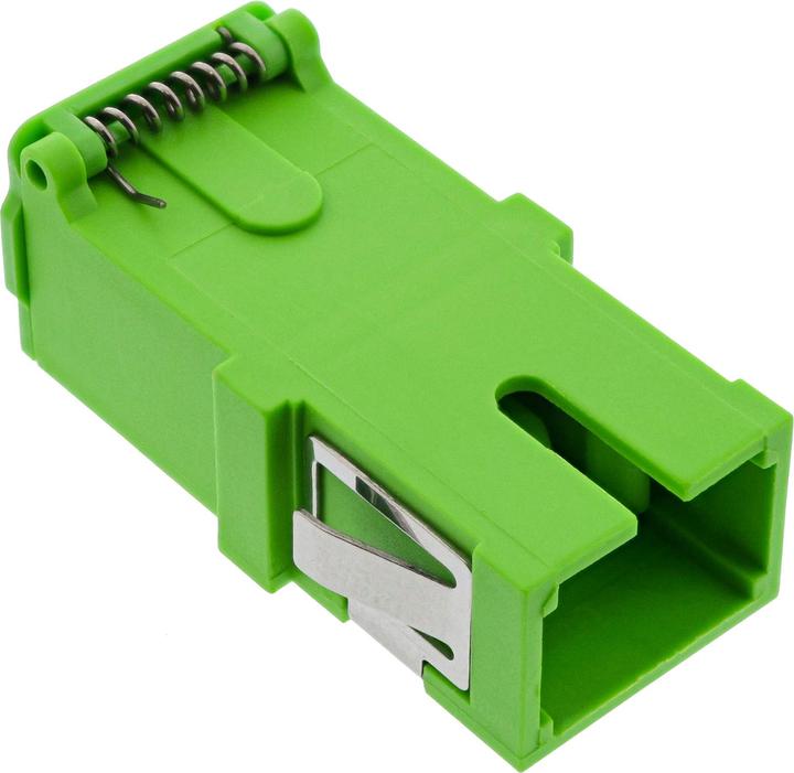 Productafbeelding InLine Glasvezel koppeling, simplex SC/SC, singlemode, keramische huls, met sluiter, groen (Netwerkkoppeling)
