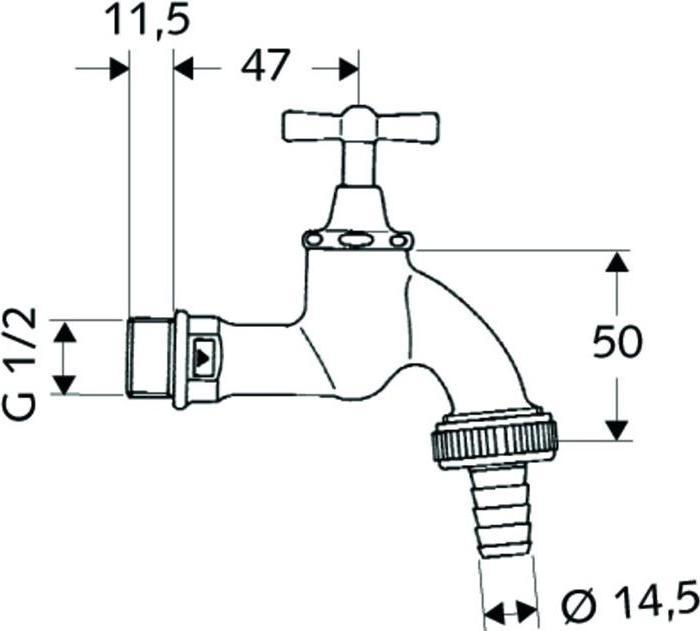 Actual product image Schell drain valve with butterfly handle, 1/2 inch chrome (034050699)