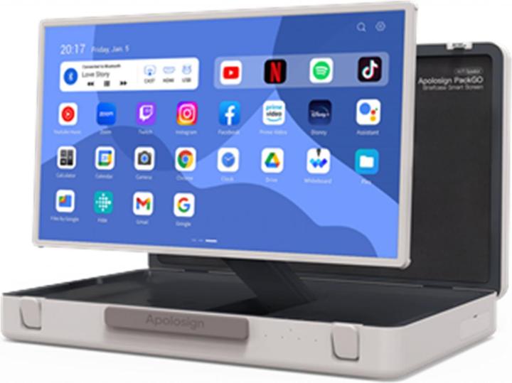 Actual product image Allnet Presentation Suitcase High Performance Display 27 inch, Android 12, RK3588, HDMI In, case (27", 128 GB, Black)