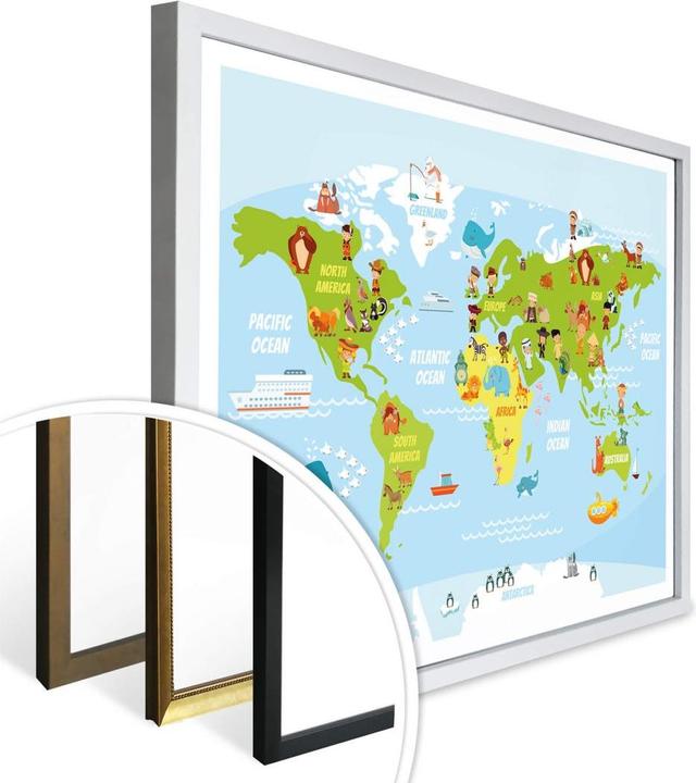 Actual product image Trenddeko Funny kids world map (80 x 60 cm)