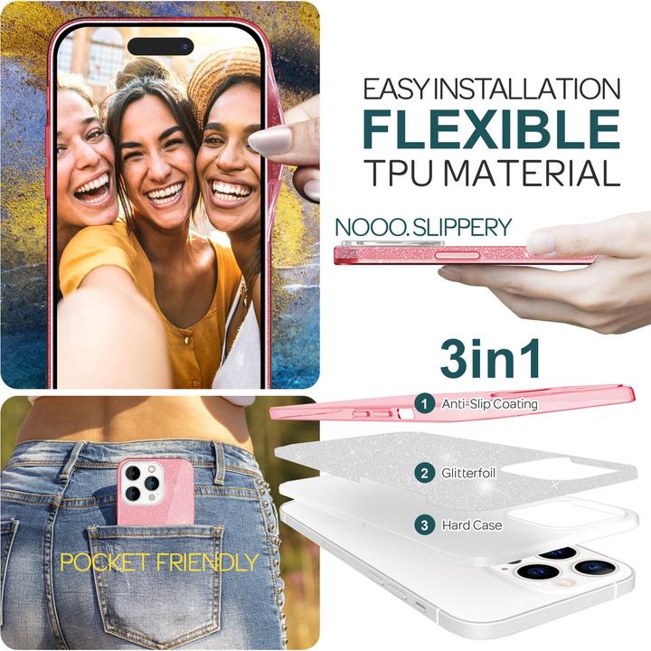 Immagine prodotto Nalia Copertina glitterata (Apple iPhone 15 Pro)