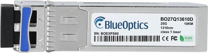 Actual product image BlueOptics Cisco SFP-10/25G-LR-I compatible SFP28 transceiver for singlemode 10 or 25 Gigabit highspeed data