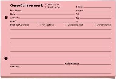 Produktbild Soldan SoldanPlus Gesprächsvermerk 1201400 DIN A5 quer 100Blatt rot (1201400) (A5)