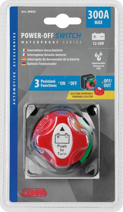 Produktbild Lampa Aufbau Trennschalter für Batterie mit drei Positionen, 12/50V