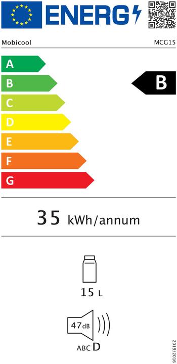 Energy Label Mobicool MCG15 (15 l)