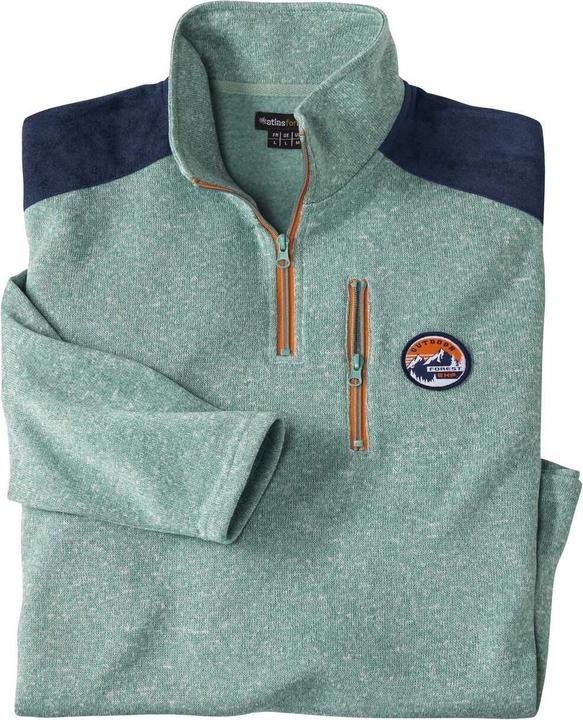 Actual product image Atlas For Men Mens Brushed Fleece Contrast Zip Jumper (L)