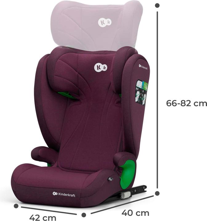 Image du produit KinderKraft Junior Fix 2 I-Size Cherry Pearl (Siège pour enfant, Norme ECE R129/i-Size)