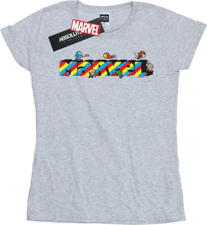 Actual product image Womens/Ladies Kawaii Stripes Cotton T-Shirt (XL)
