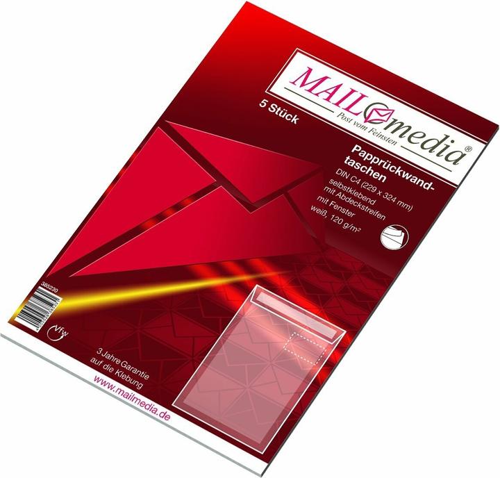 Produktbild Mailmedia Versandtasche weiá mit Papprcken, mit Fenster (1 x)