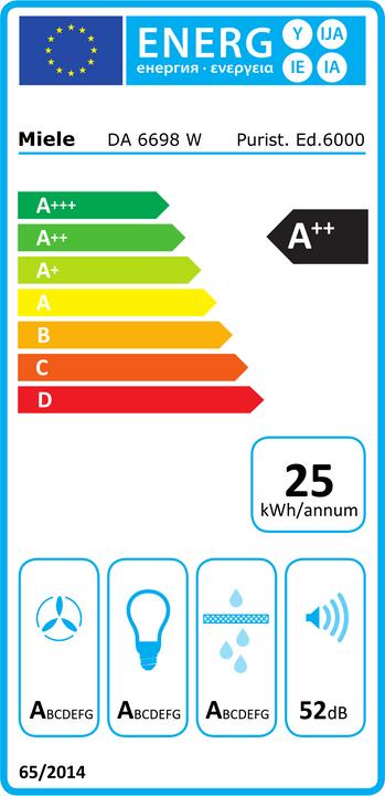 Energie-Label Miele DA 6698 W ED Puristic Edition (Wandhaube)