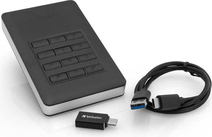 Productafbeelding Verbatim externe harde schijf USB 3.1 Beveiligd (1 TB)