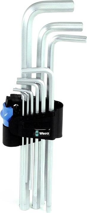 Image du produit Wera 950/9 L Hex-Plus HF 1 Jeu de clés mâle coudées, syst. métrique, chromées avec fonction de reten