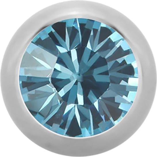 Actual product image Star Piercing Micro sphere High Polished with Swarovski aqua (Surgical steel 316L, without brass)