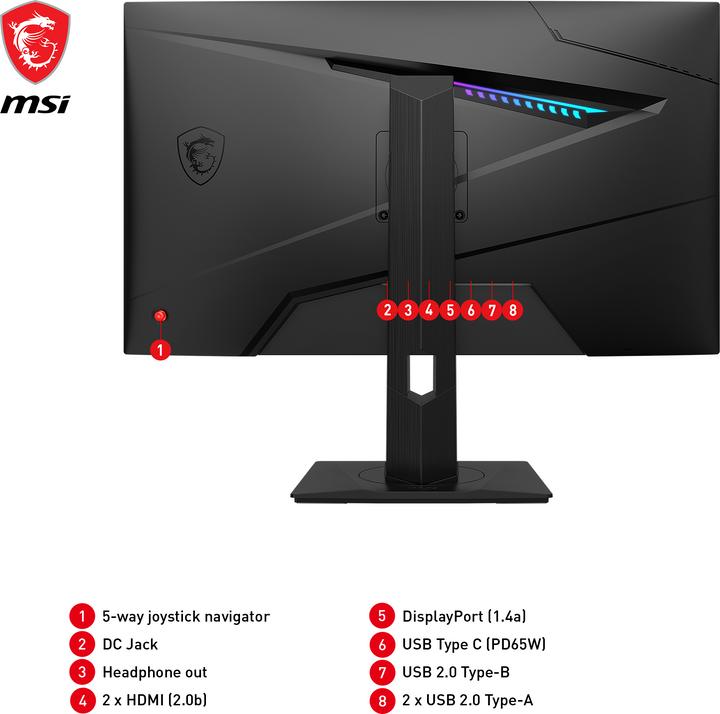Actual product image MSI MAG 274QRFDE QD E2 (2560 x 1440 pixels, 27")