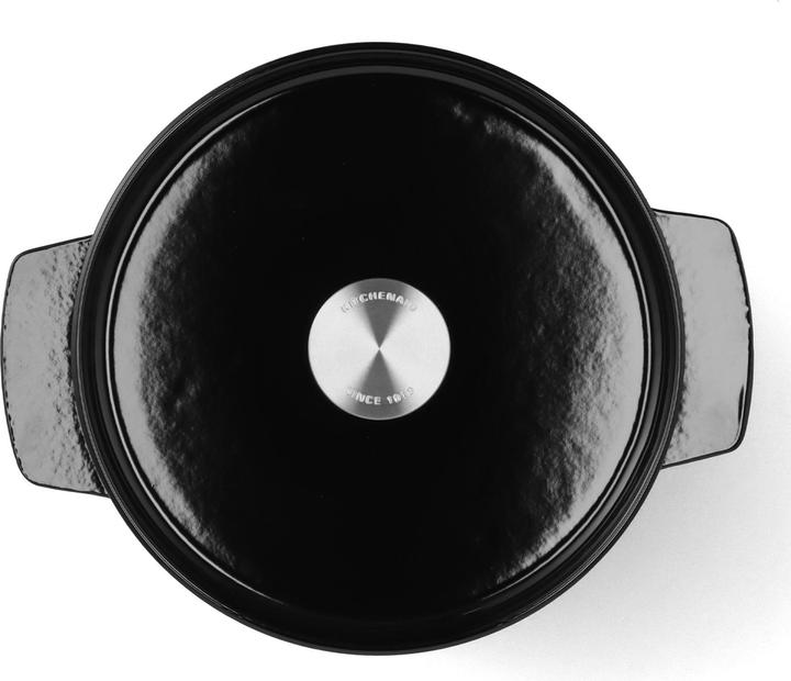 Produktbild KitchenAid braadpan 26cm - gemailleerd gietijzer - onyx zwart - rond (26 cm, Bräter + Schmortopf, Gusseisen)