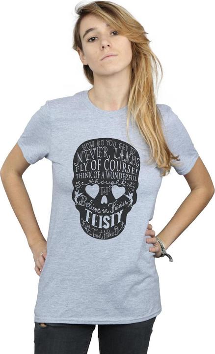 Actual product image Disney Womens/Ladies Tinker Bell Skull Cotton Boyfriend T-Shirt (XXL)