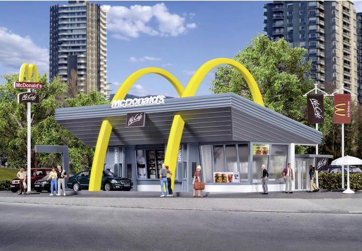 Produktbild Vollmer H0 McDonald's Schnellrestaurant mit McDrive