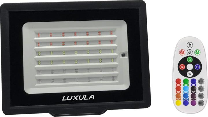 Actual product image Luxula RGB LED floodlight LX400184, 100W, IP65, black, with remote control (IP65)