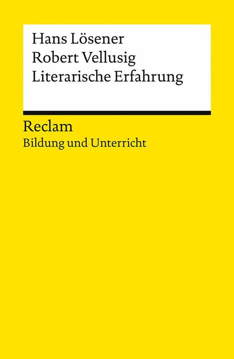 Produktbild Literarische Erfahrung. Bildung und Unterricht (Deutsch, Hans Lösener, Robert, 2024)