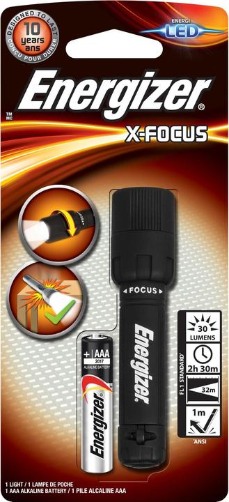 Image du produit Energizer Lampe de poche LED, X-Focus, extrêmement lumineuse pour la maison, l'extérieur et les urgences (9 cm, 30 lm)