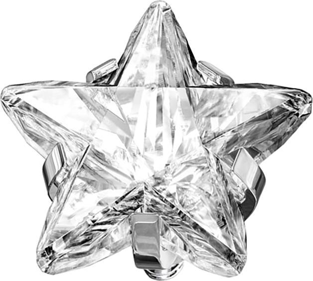 Star Piercing Dermal Anchor silber Stern Kristall silber gefasst (Titan G23, ohne Messing)
