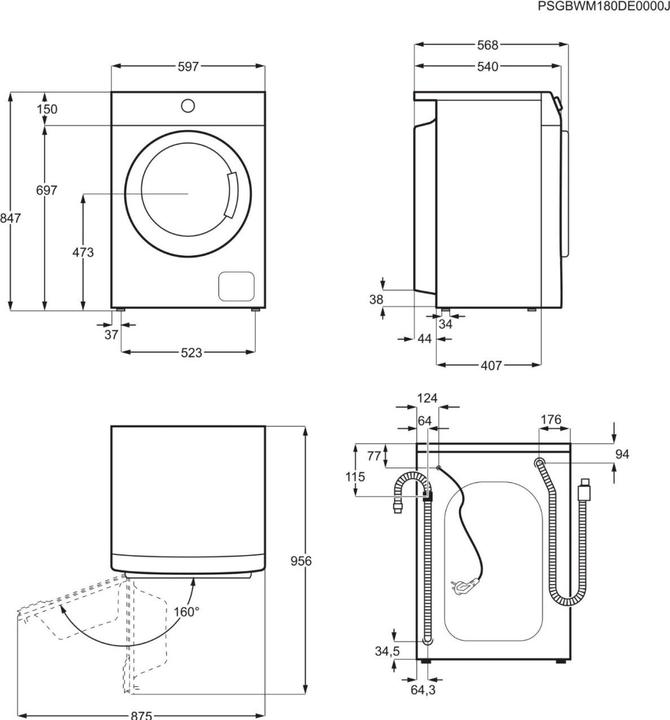 Actual product image Zanussi Washing machine (8 kg, Left)