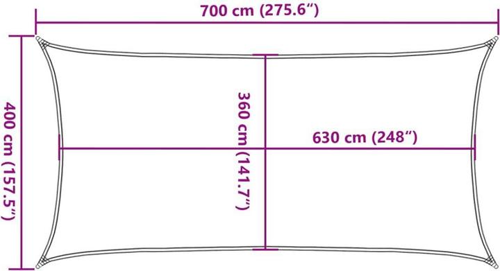 Image du produit VidaXL Sonnensegel 160 g/m² Rechteckig HDPE (4 x 7 m)
