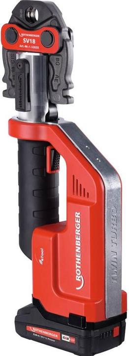 Produktbild Rothenberger ROMAX Compact TT 18V Akku Pressmaschine + 1x Akku 2,0Ah + Ladegerät + Pressbackenset + (390 mm)